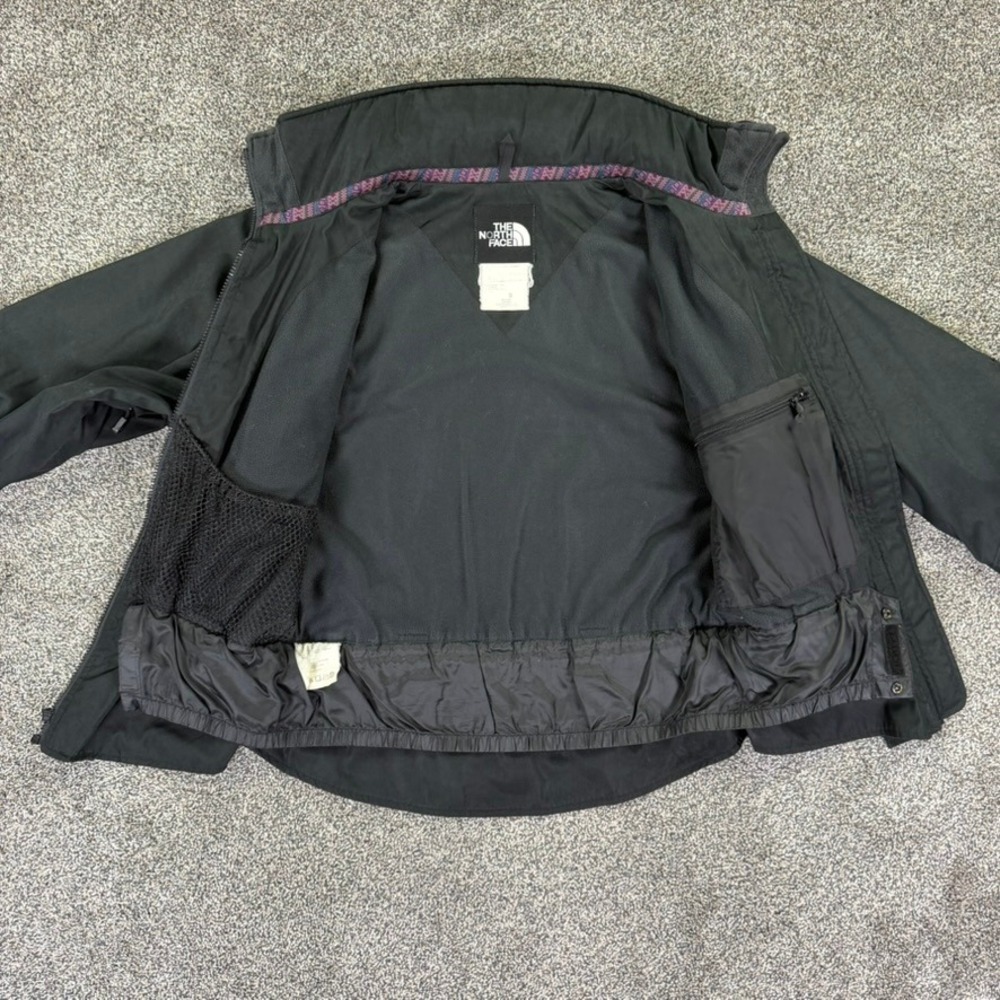 The North Face Vintage Ski Jacket Black Belted Hooded Women 10 Retro Snow Sports - Picture 4 of 16